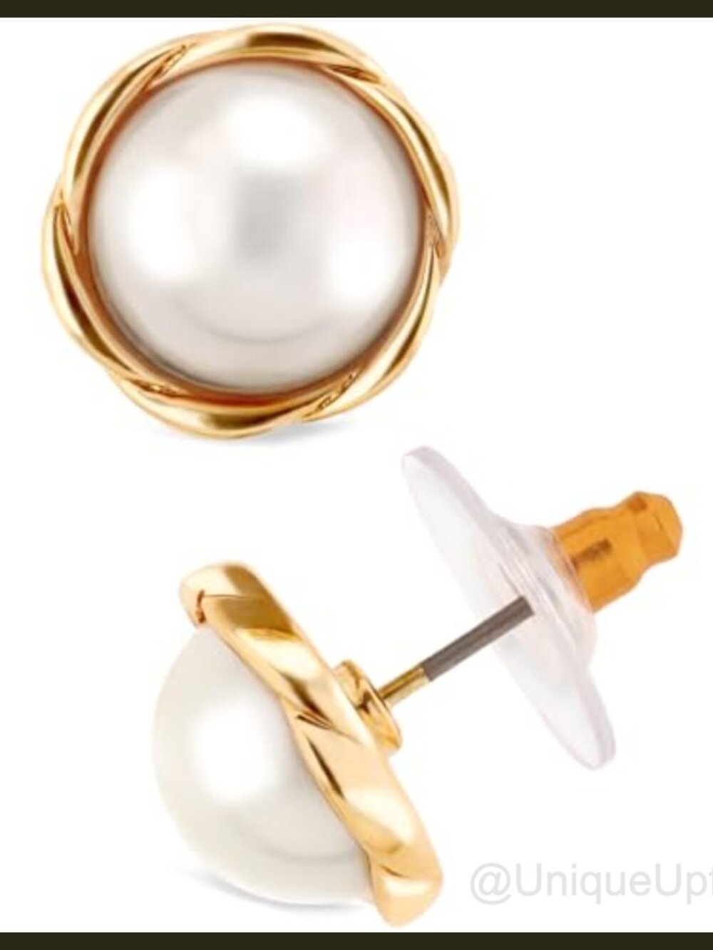 Pearl Stud Earrings Layered Statement Fashion Jewelry Everyday Evening